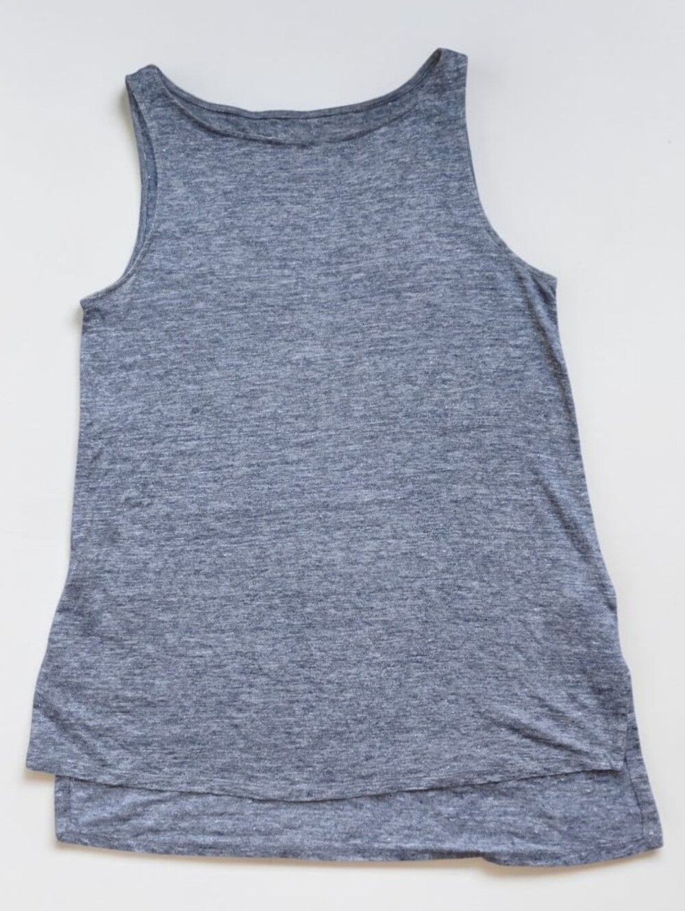 Eileen Fisher Heathered Gray 100% Linen Sleeveless Long Tank Top Medium